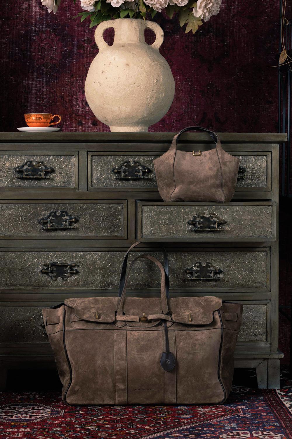 Sartorial Small Bucket Bag-BROWN-O/S-HANDBAGSHOULDER-BRUNELLO CUCINELLI