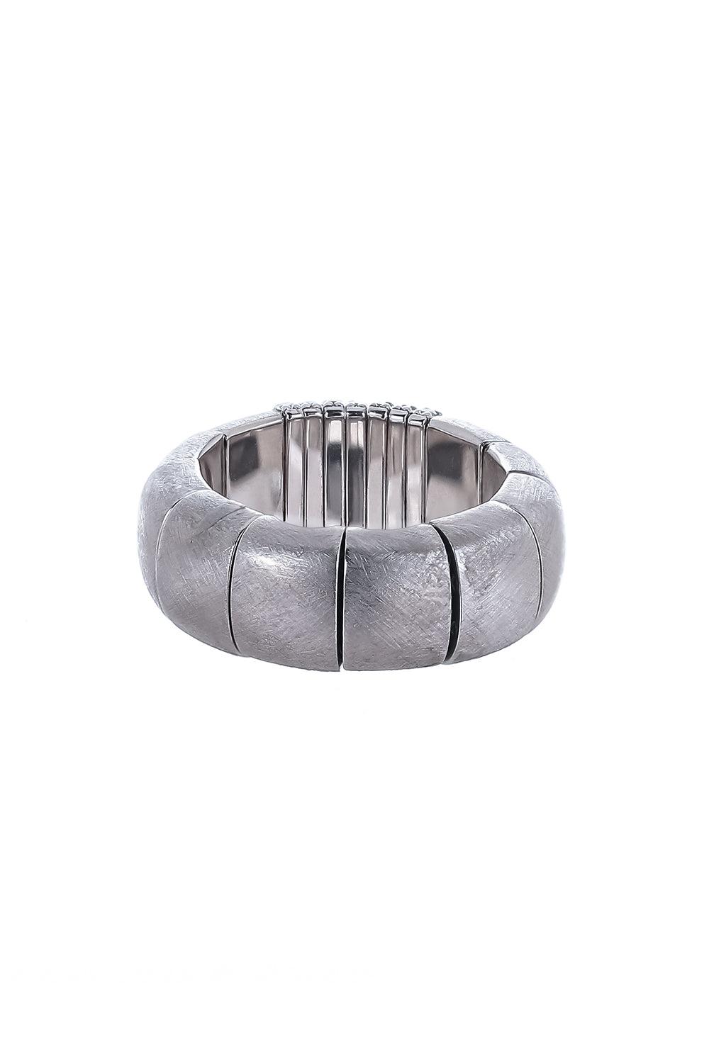 Seven Diamond Bars Matte Pura Stretch Ring-WHITE GOLD-7.5-JEWELRYFINE JEWELRING-ROBERTO DEMEGLIO