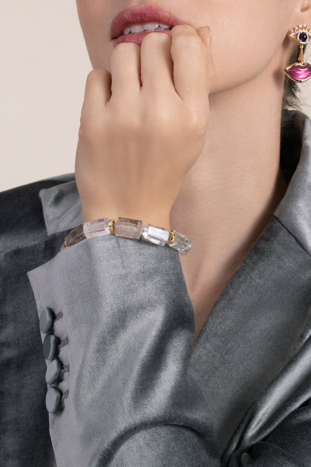 Diamond Quartz Garden Lip Bracelet