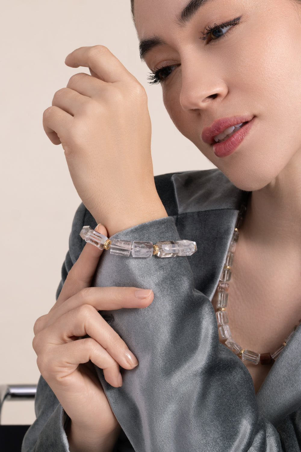 Diamond Quartz Garden Lip Bracelet