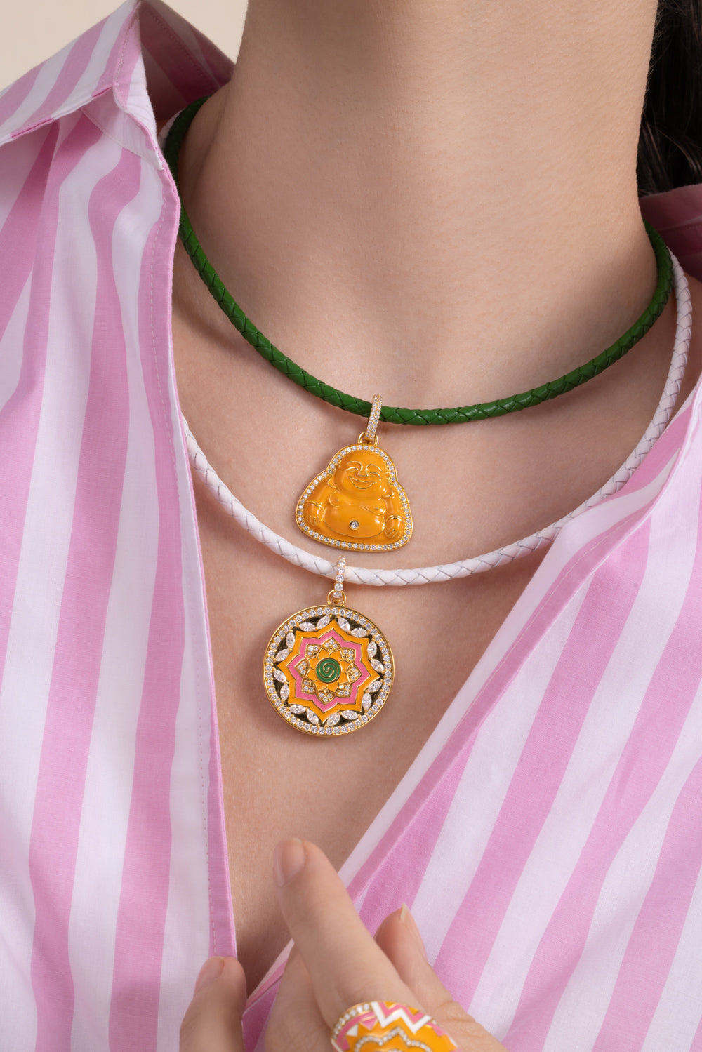 Diamond Clementine Mandala Pendant