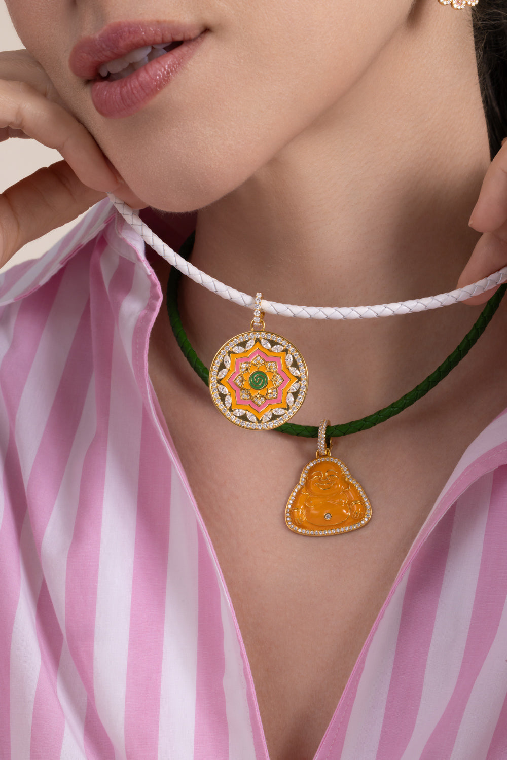 Diamond Clementine Mandala Pendant