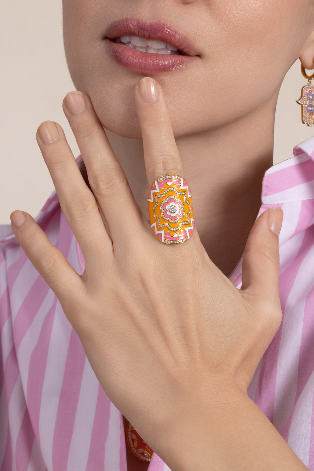 Diamond Clementine Mandala Wrap Ring