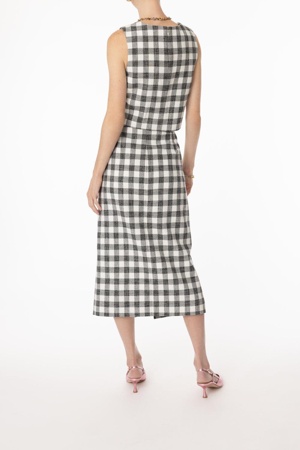 Faye Skirt-BLACK IVORY BOUCLE GRRD-XS-CLOTHINGSKIRTMIDI-CARA CARA