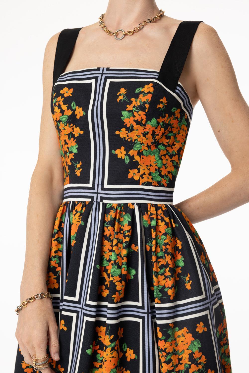 Thick Strap Midi Dress-BLACK MULTI-2-CLOTHINGDRESSCASUAL-CAROLINA HERRERA