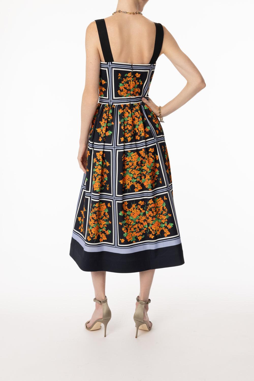 Thick Strap Midi Dress-BLACK MULTI-2-CLOTHINGDRESSCASUAL-CAROLINA HERRERA