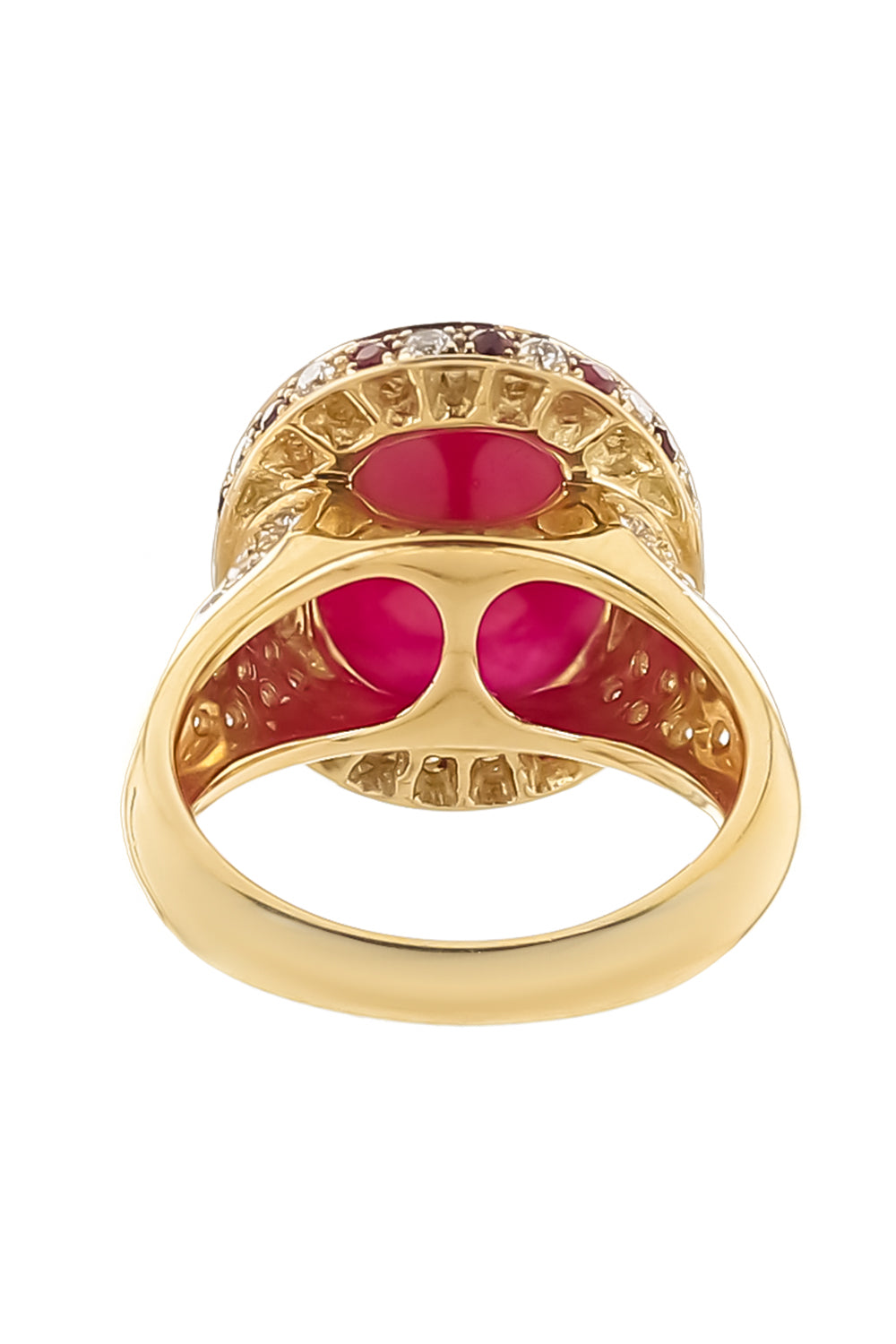 Ruby Diamond Halo Ring