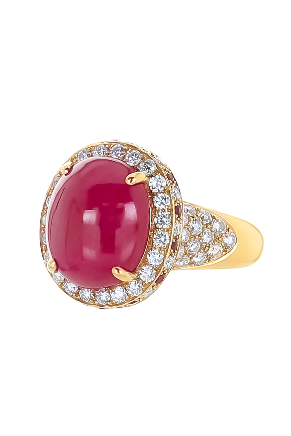 Ruby Diamond Halo Ring
