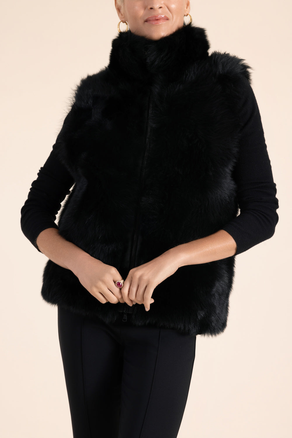 Funnel Neck Zip Vest