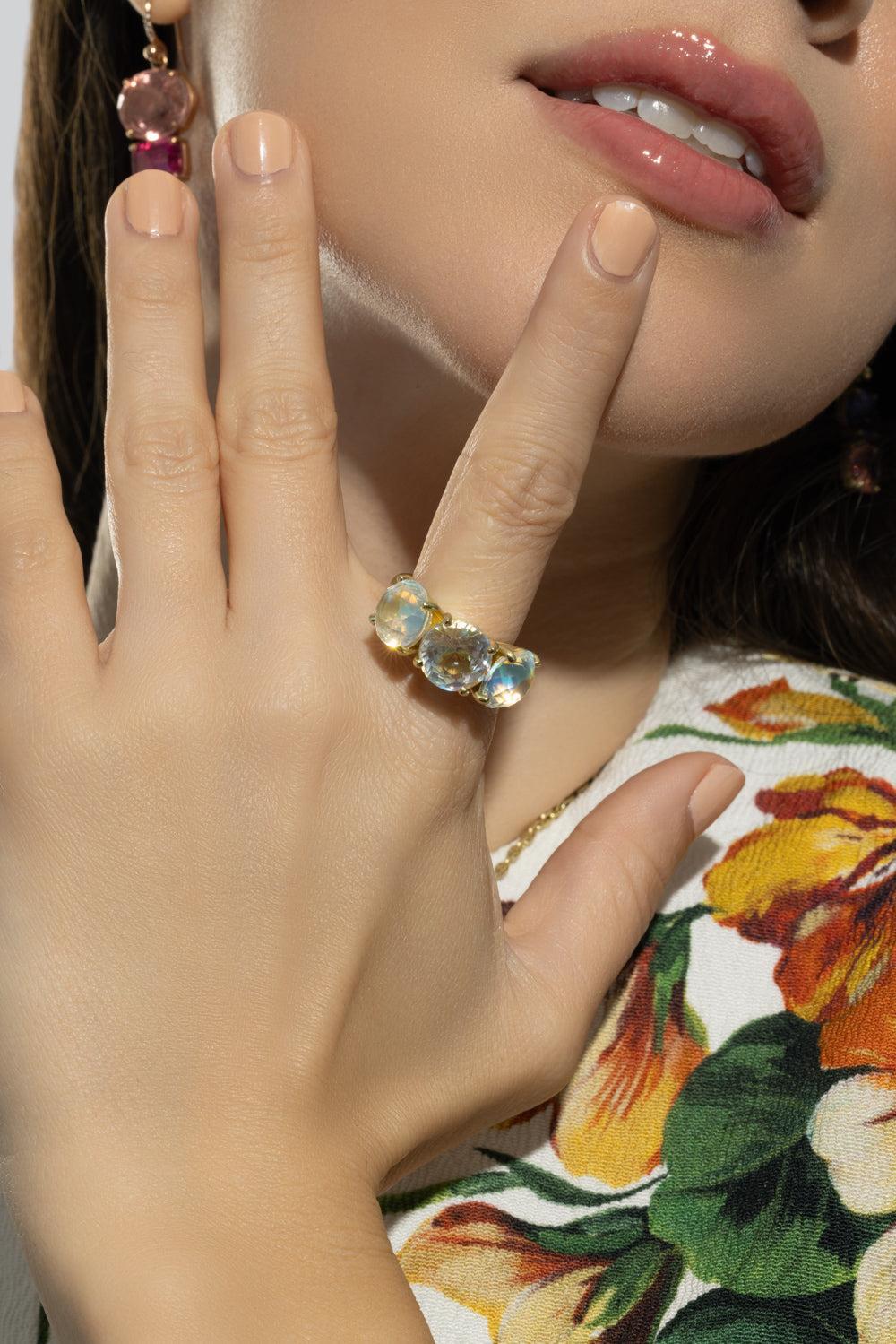 Gemmy Gem Rainbow Moonstone Ring-YELLOW GOLD-7-JEWELRYFINE JEWELRING-IRENE NEUWIRTH JEWELRY