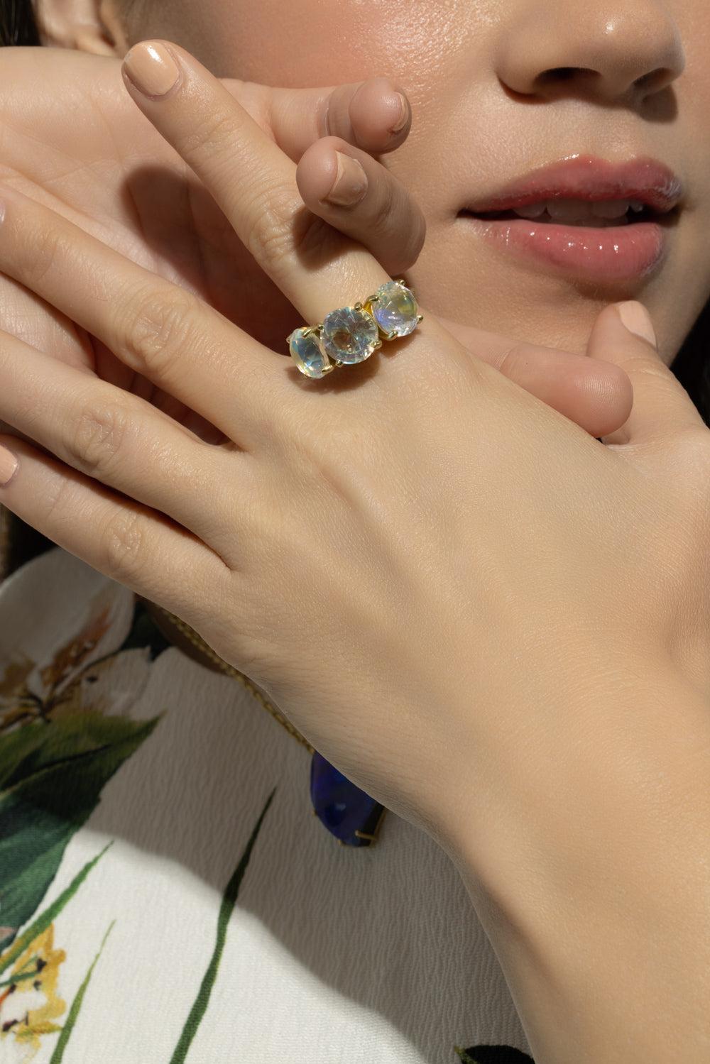 Gemmy Gem Rainbow Moonstone Ring-YELLOW GOLD-7-JEWELRYFINE JEWELRING-IRENE NEUWIRTH JEWELRY