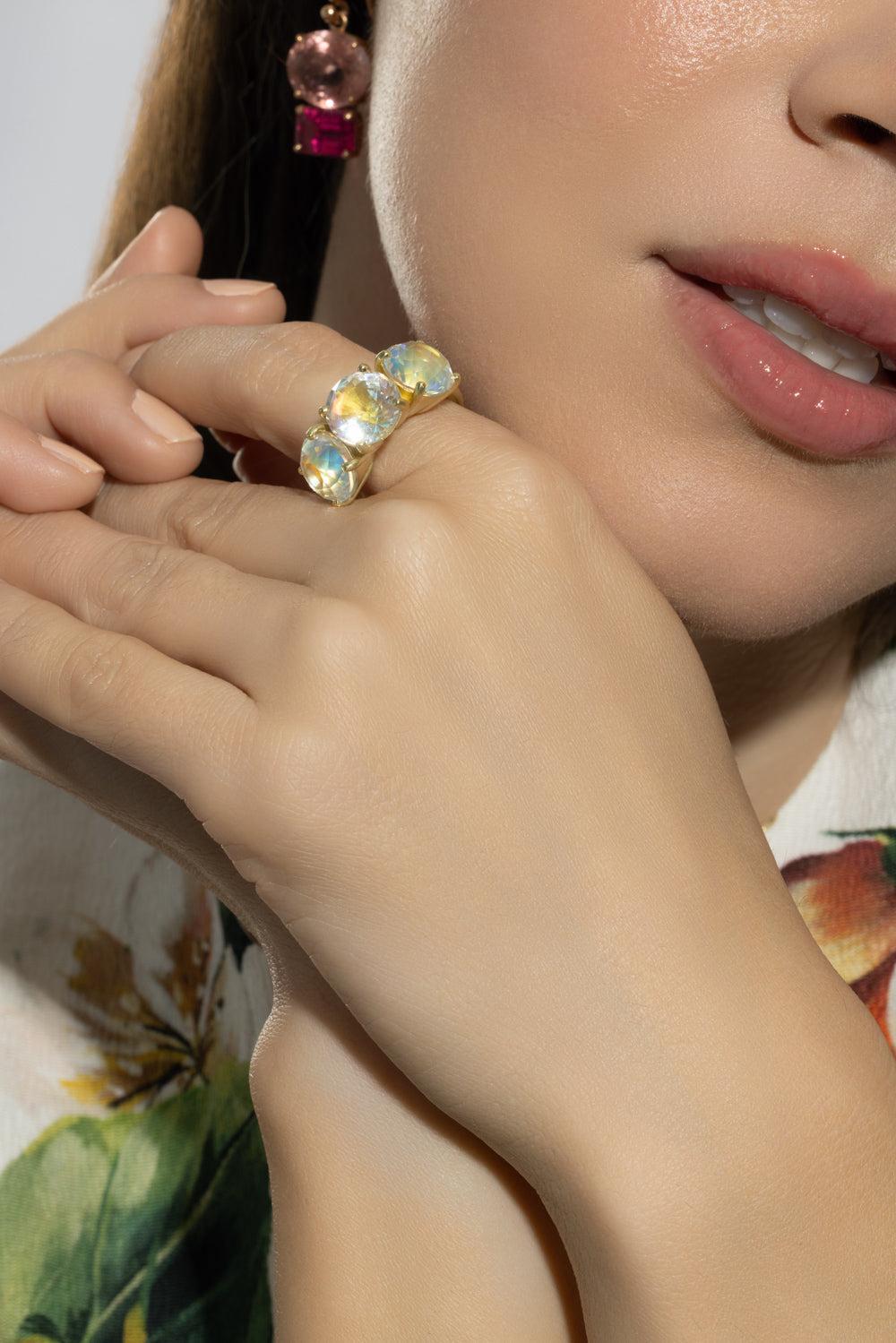 Gemmy Gem Rainbow Moonstone Ring-YELLOW GOLD-7-JEWELRYFINE JEWELRING-IRENE NEUWIRTH JEWELRY