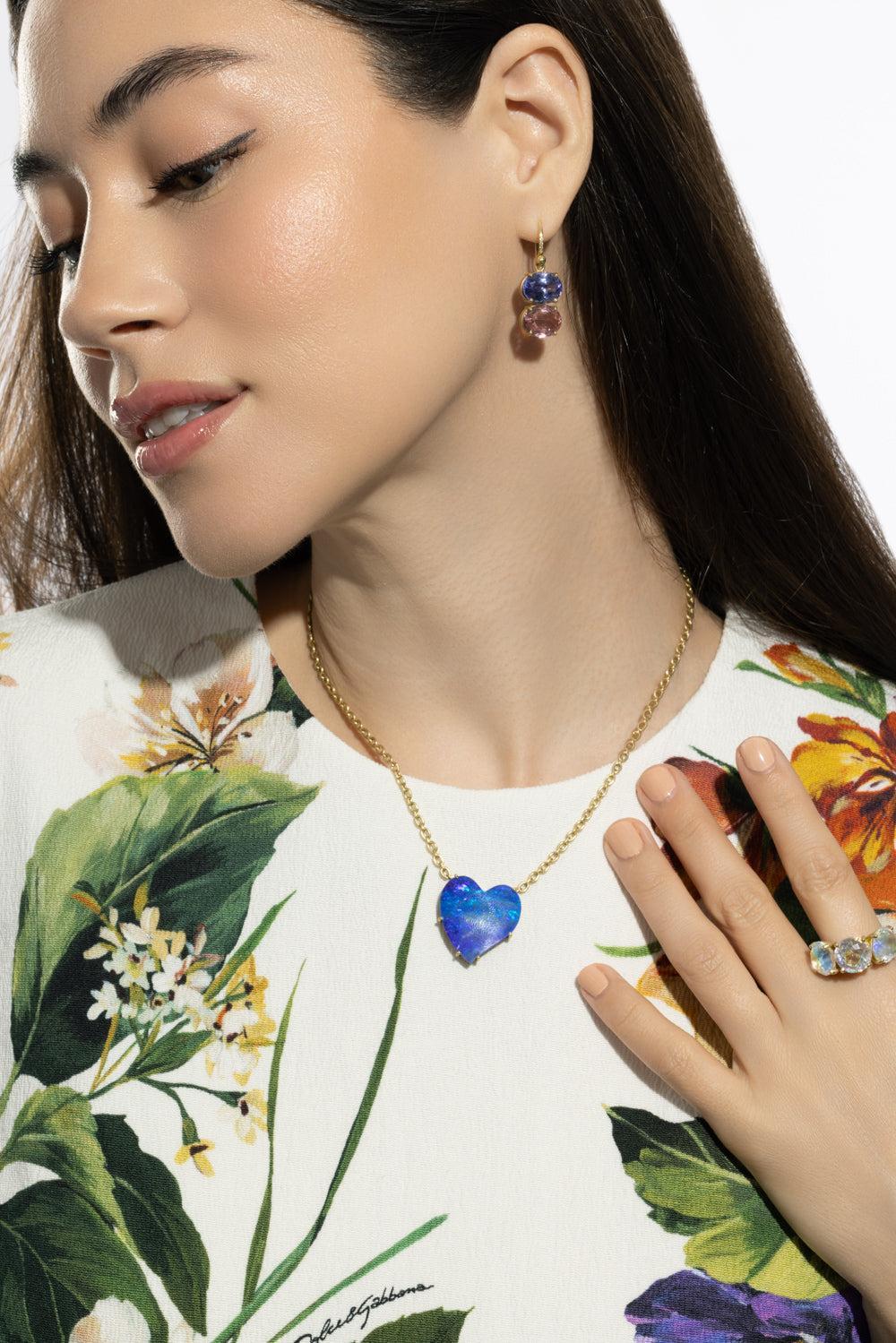 Boulder Opal Love Heart Necklace-YELLOW GOLD-JEWELRYFINE JEWELNECKLACE O-IRENE NEUWIRTH JEWELRY