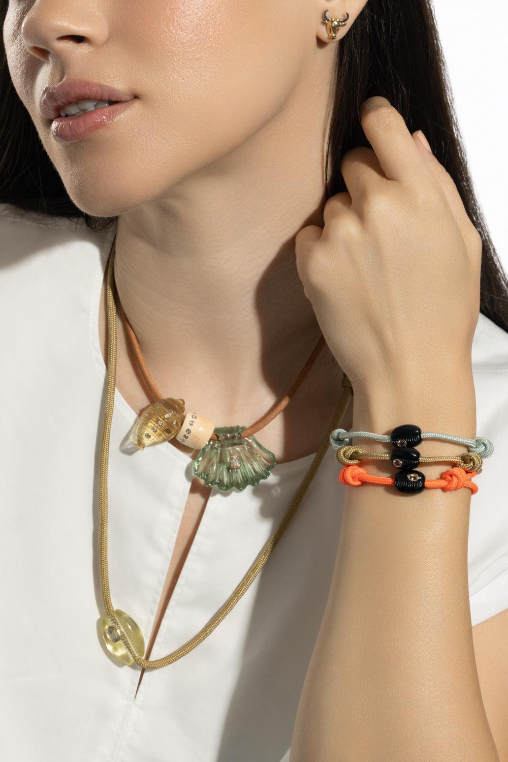 Diamond Natural Classic Carved Short Bead-ROSE GOLD-JEWELRYFINE JEWELPENDANT-DEZSO BY SARA BELTRAN