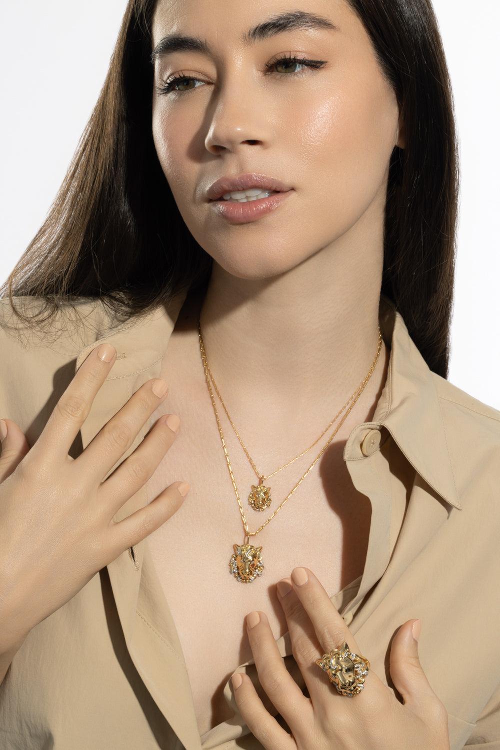 Small Leo Zodiac Necklace-YELLOW GOLD-16-JEWELRYFINE JEWELNECKLACE O-BRENT NEALE