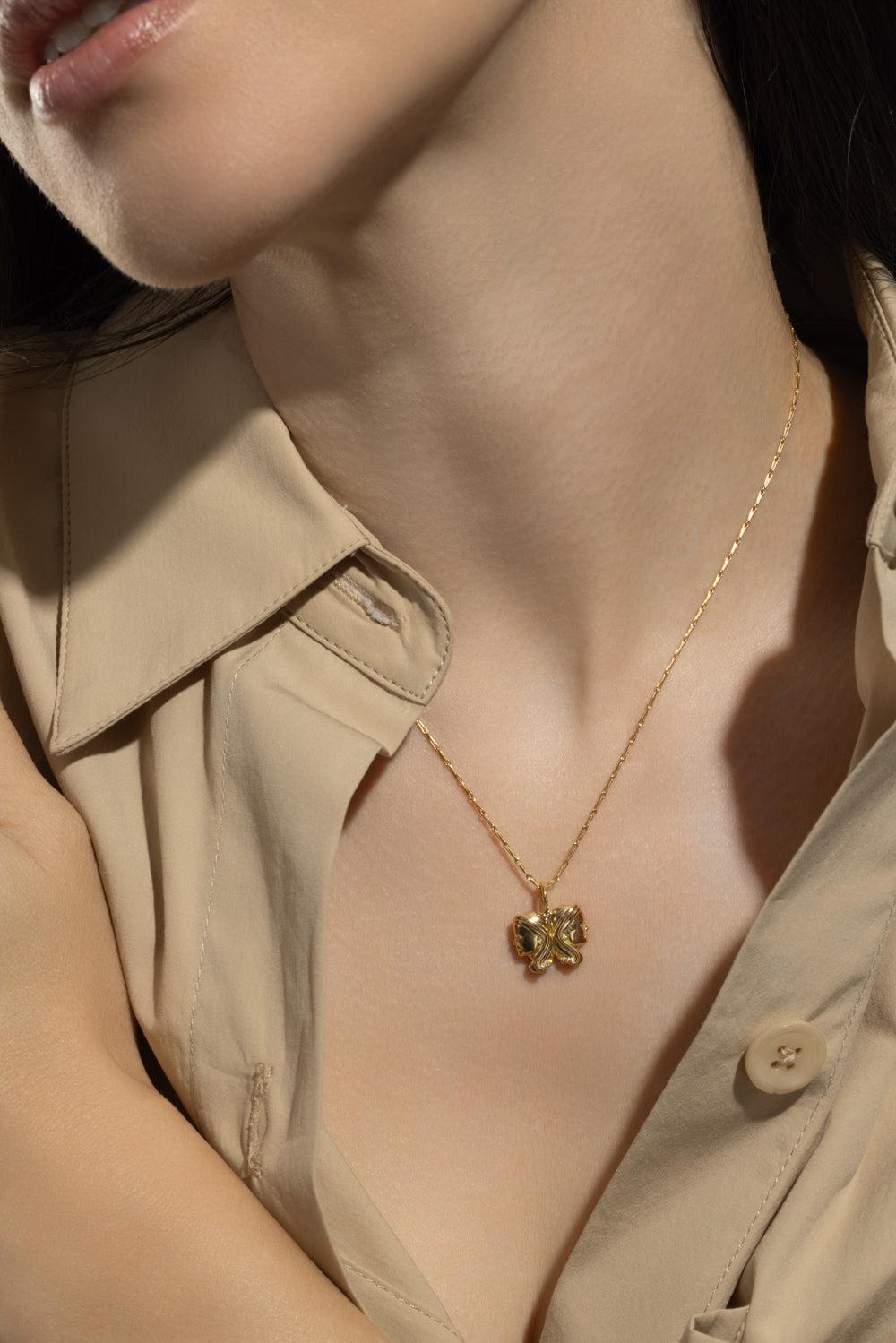 Small Gemini Zodiac Necklace-YELLOW GOLD-16-JEWELRYFINE JEWELNECKLACE O-BRENT NEALE