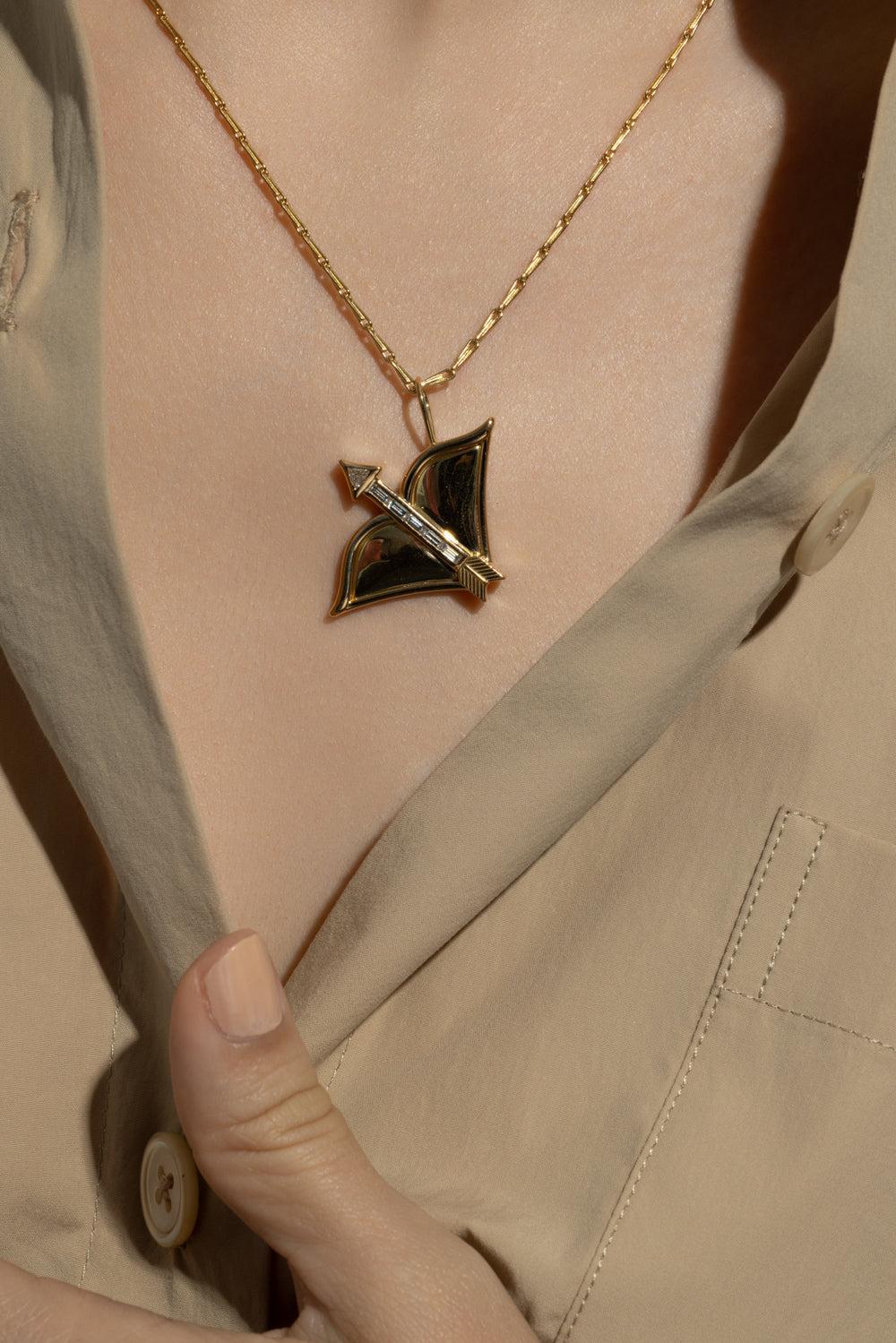 Medium Sagittarius Zodiac Necklace-YELLOW GOLD-18-JEWELRYFINE JEWELNECKLACE O-BRENT NEALE