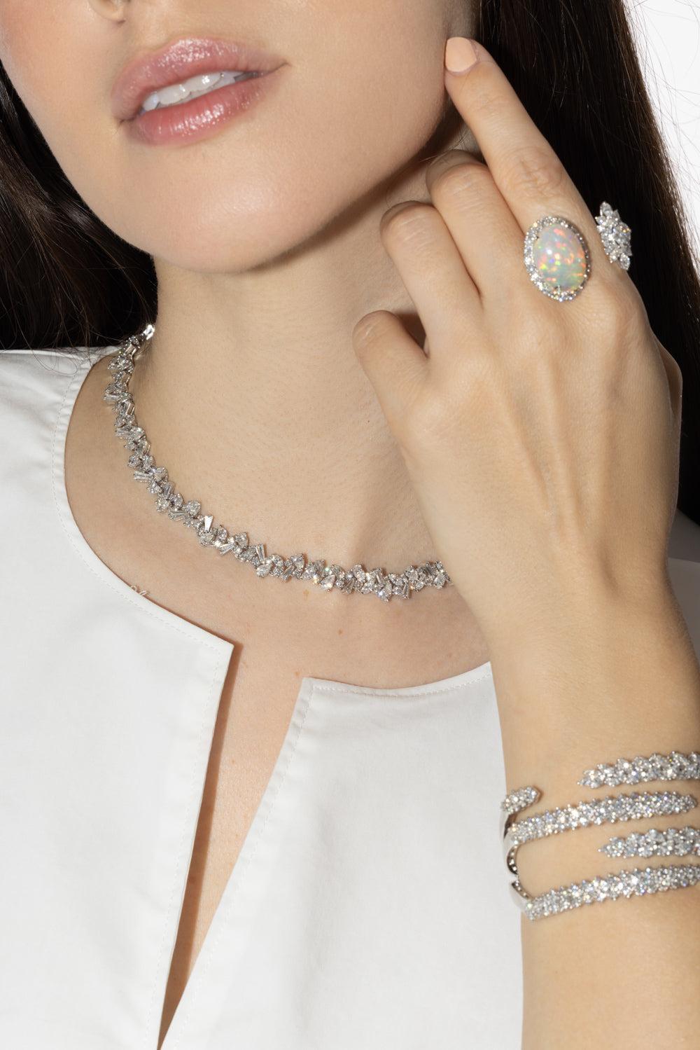 Y-Couture Choker Necklace-WHITE GOLD-JEWELRYFINE JEWELNECKLACE O-YEPREM JEWELLERY