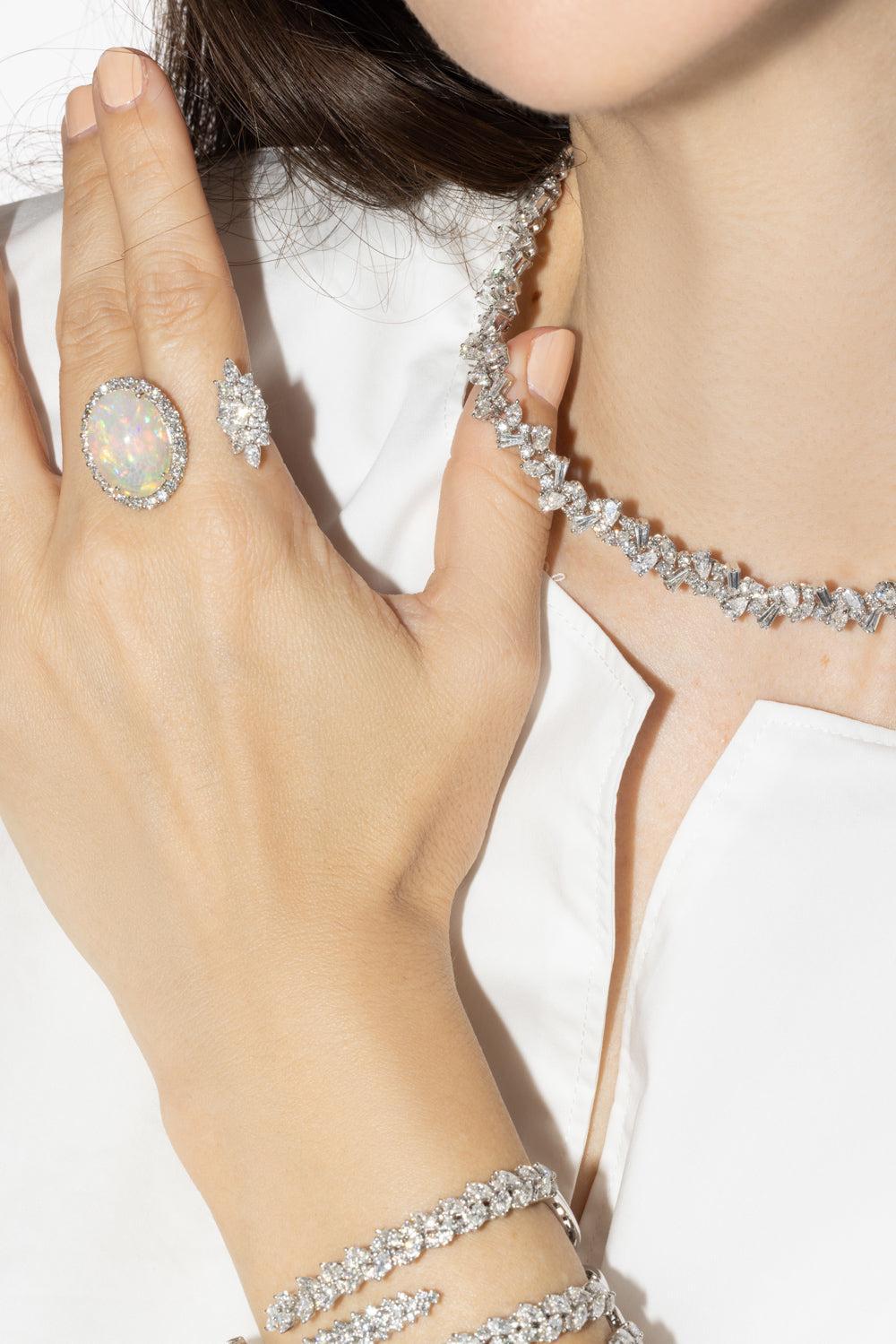 Y-Couture Choker Necklace-WHITE GOLD-JEWELRYFINE JEWELNECKLACE O-YEPREM JEWELLERY