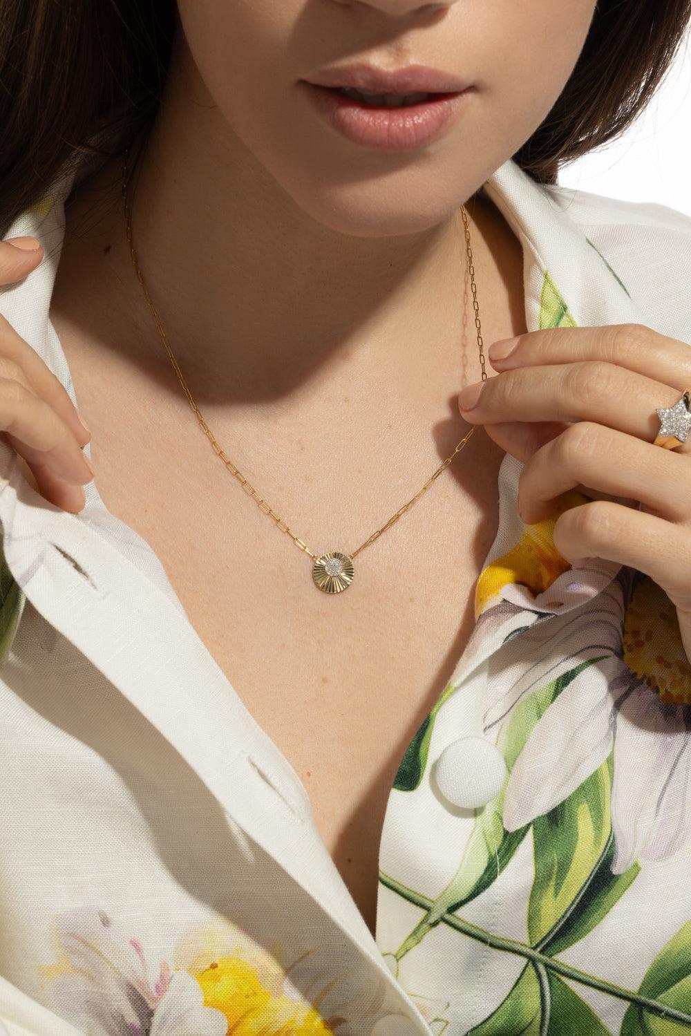 Offset Mini Aura Necklace-YELLOW GOLD-12-JEWELRYFINE JEWELNECKLACE O-PHILLIPS HOUSE