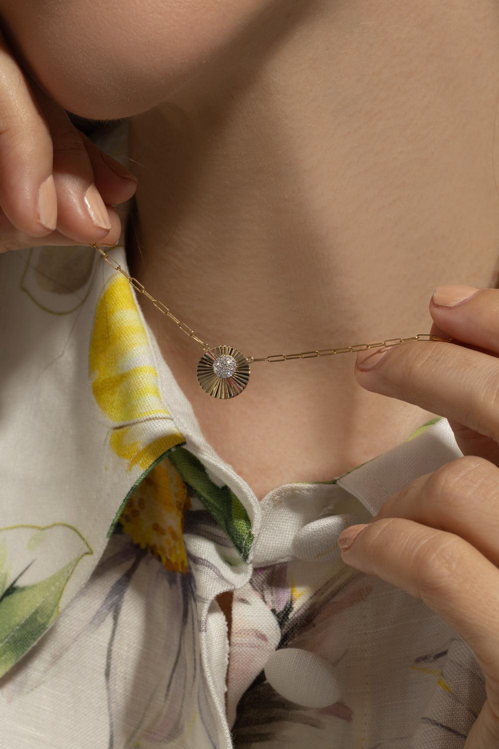 Offset Mini Aura Necklace-YELLOW GOLD-12-JEWELRYFINE JEWELNECKLACE O-PHILLIPS HOUSE