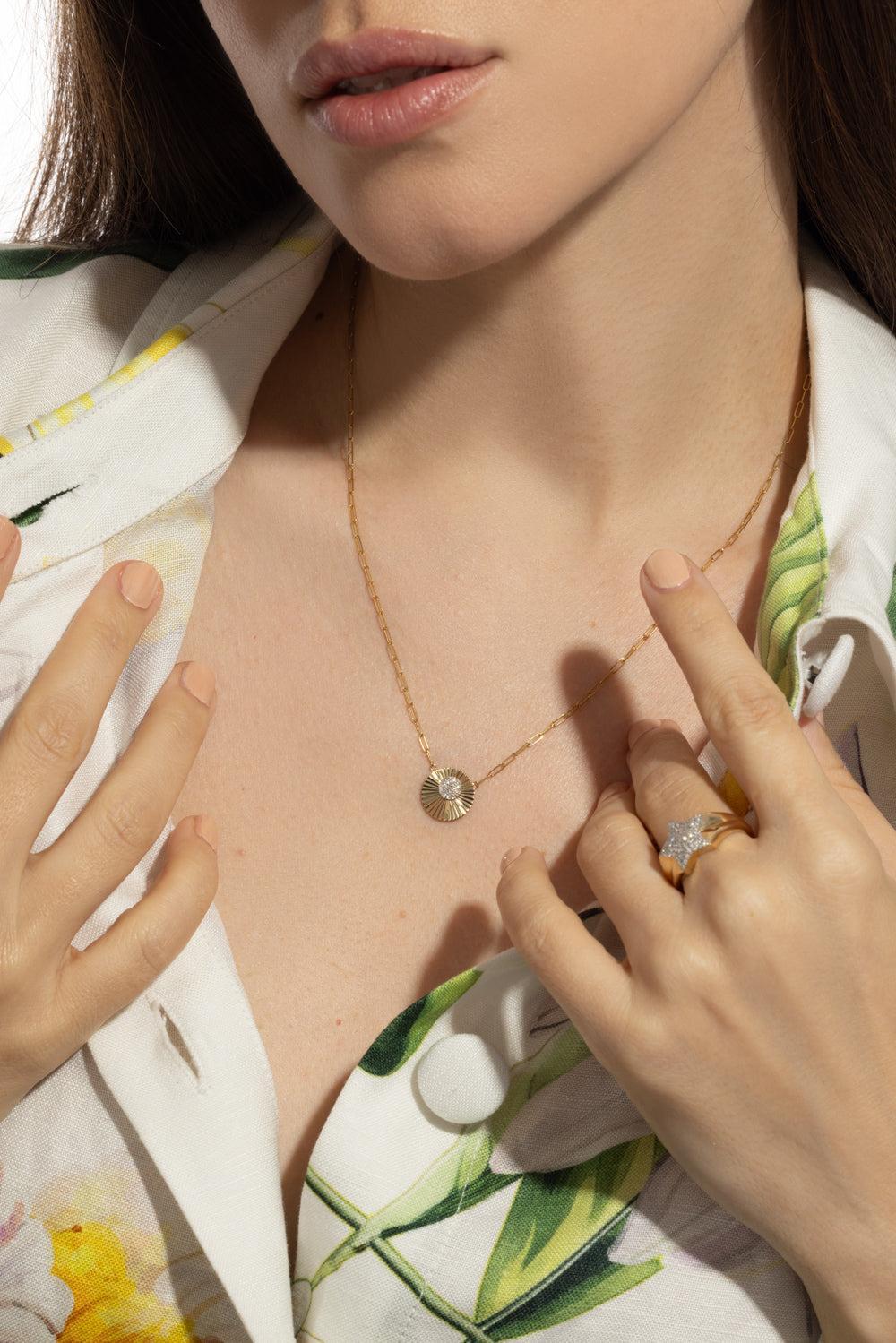 Offset Mini Aura Necklace-YELLOW GOLD-12-JEWELRYFINE JEWELNECKLACE O-PHILLIPS HOUSE