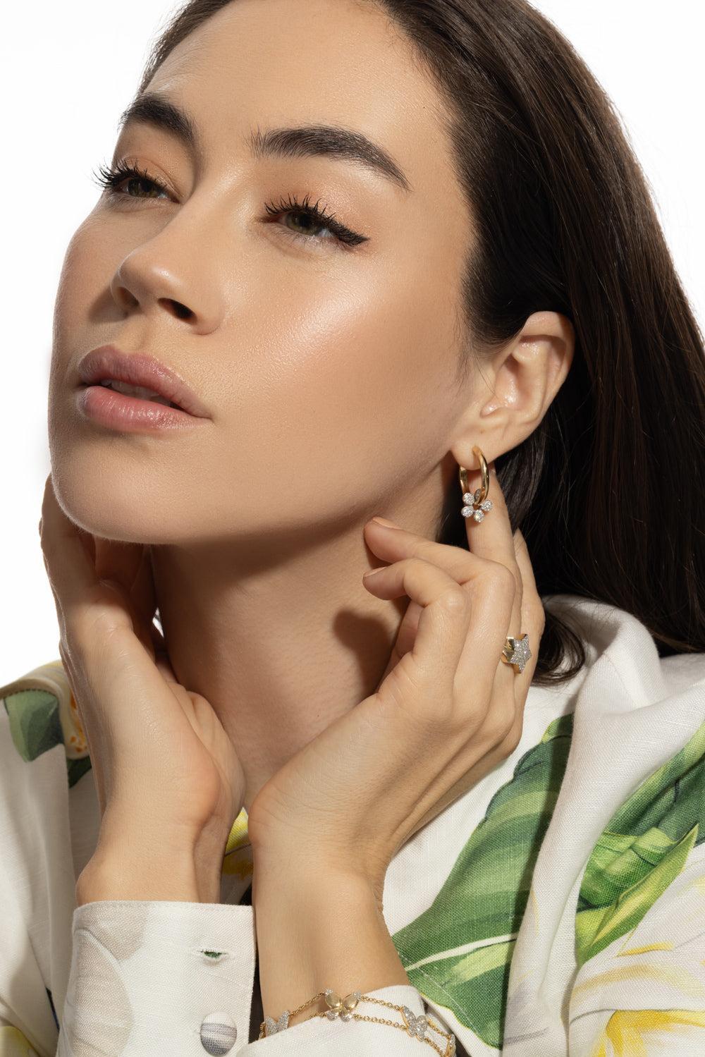 Forget-Me-Not Petite Hoop Earrings-YELLOW GOLD-JEWELRYFINE JEWELEARRING-PHILLIPS HOUSE