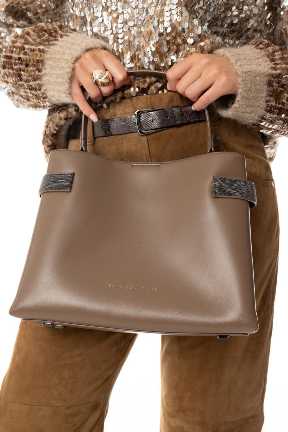 Essence Top Handle Bag-TAWNY-O/S-HANDBAGTOP HANDLE-BRUNELLO CUCINELLI