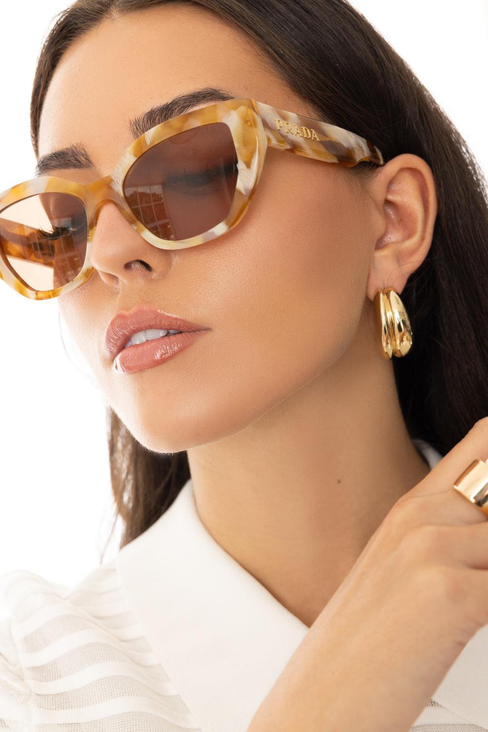 Side Logo Butterfly Lens Sunglasses-BROWN/LIGHT BROWN-ACCESSORIESUNGLASSES-PRADA