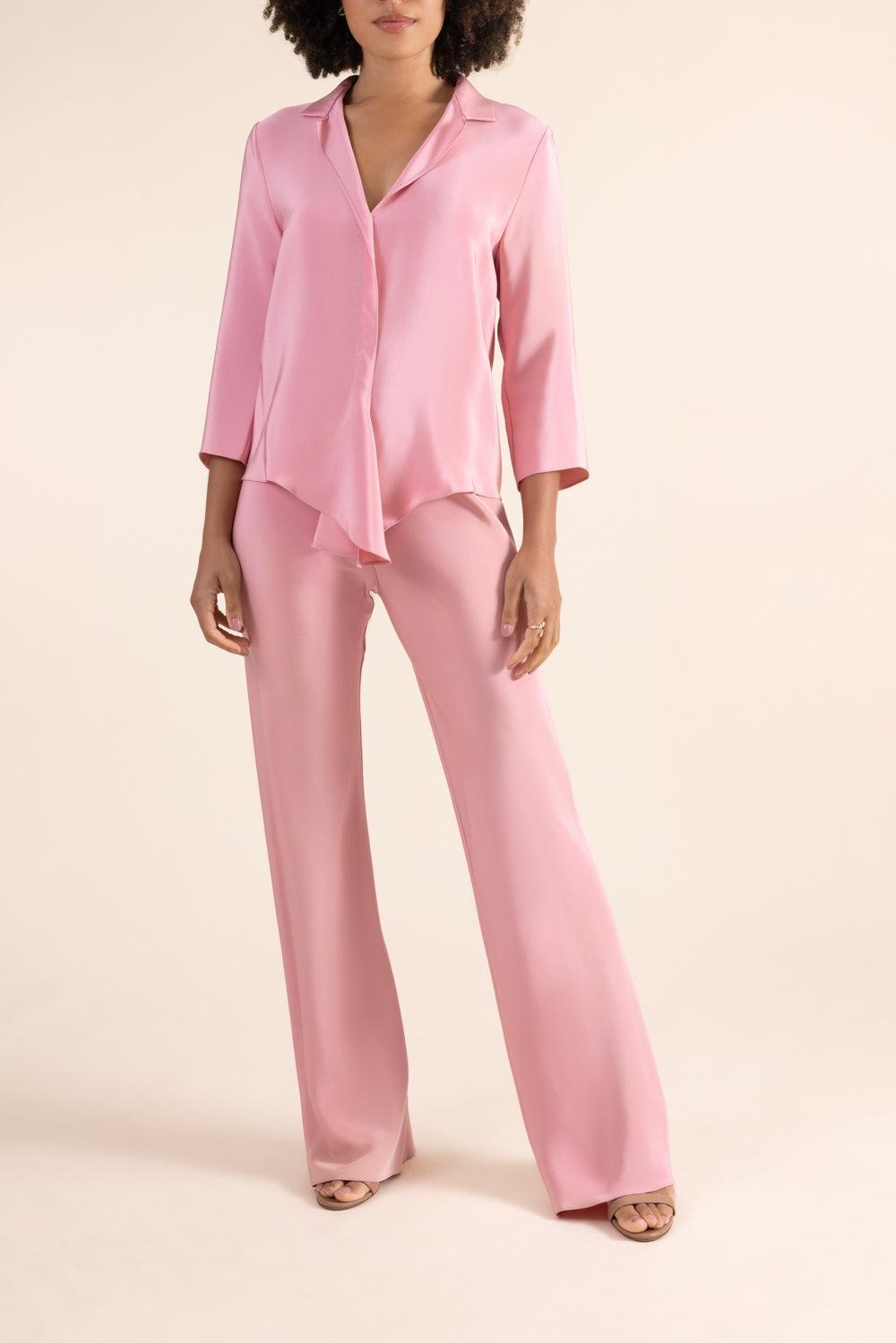 Bias Wide Leg Pant - Blossom-PINK-P-CLOTHINGPANTWIDE LEG-PETER COHEN