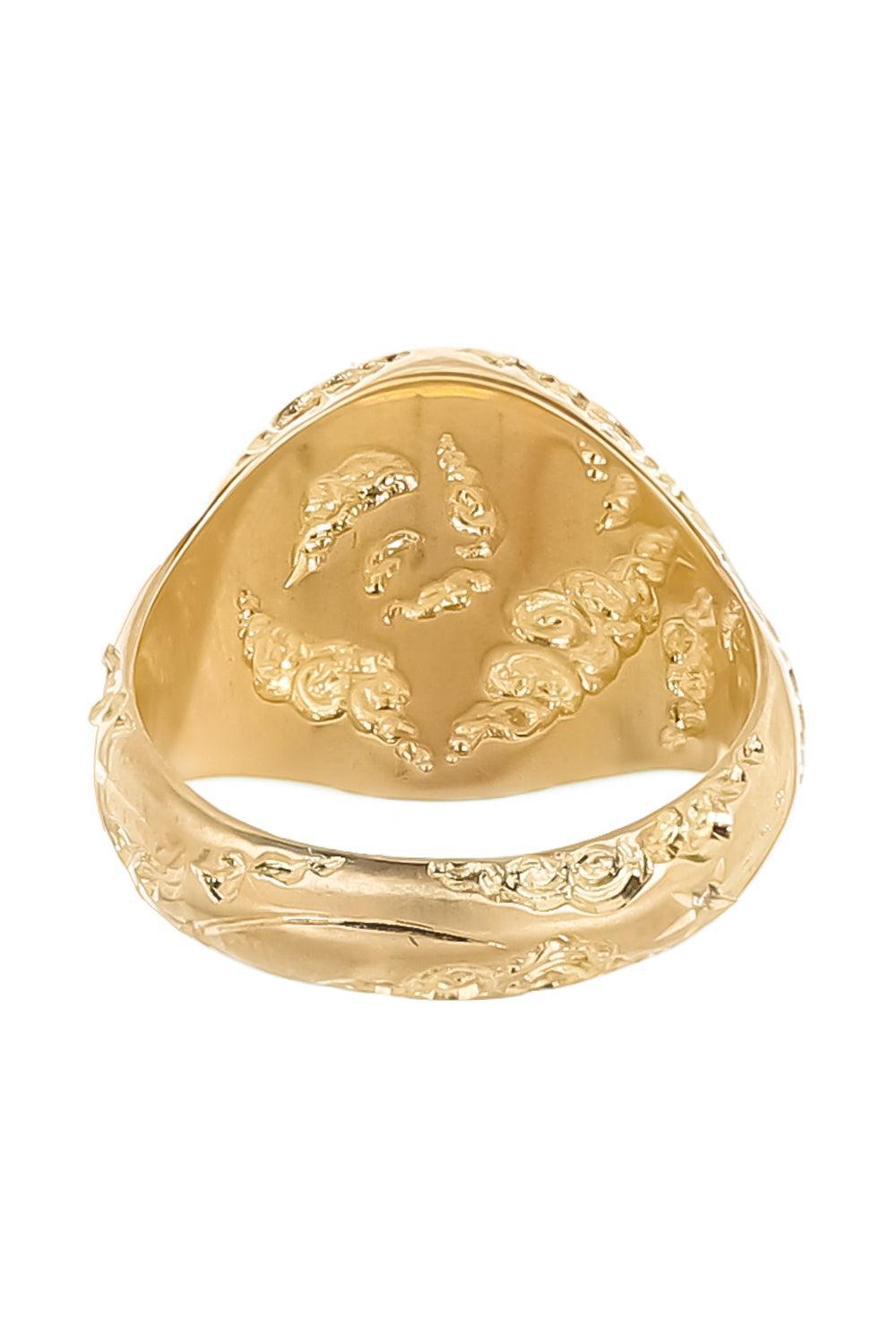 Diamond Shield Maiden Signet Ring-YELLOW GOLD-6.5-JEWELRYFINE JEWELRING-CASTRO SMITH