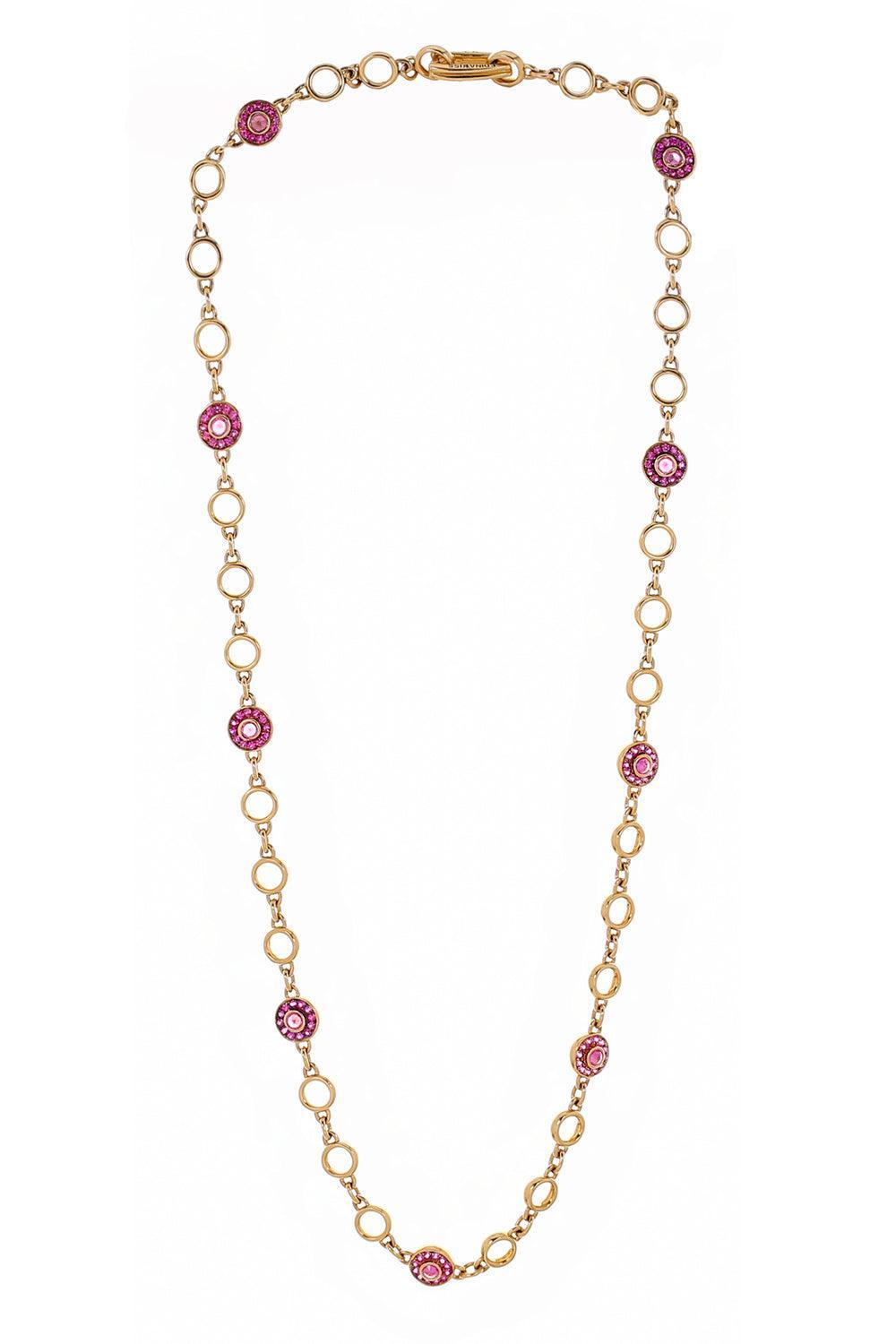 Sapphire Rollerskate Wheel Necklace-YELLOW GOLD-20-JEWELRYFINE JEWELNECKLACE O-EDINA KISS