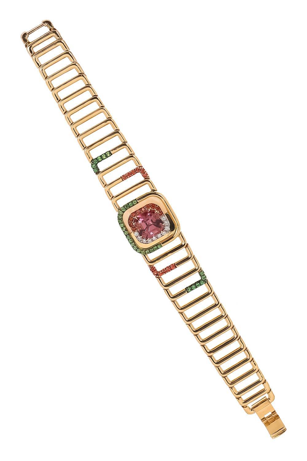 Tourmaline Pearl Diamond Watch Bracelet-YELLOW GOLD-JEWELRYFINE JEWELBRACELET O-EDINA KISS