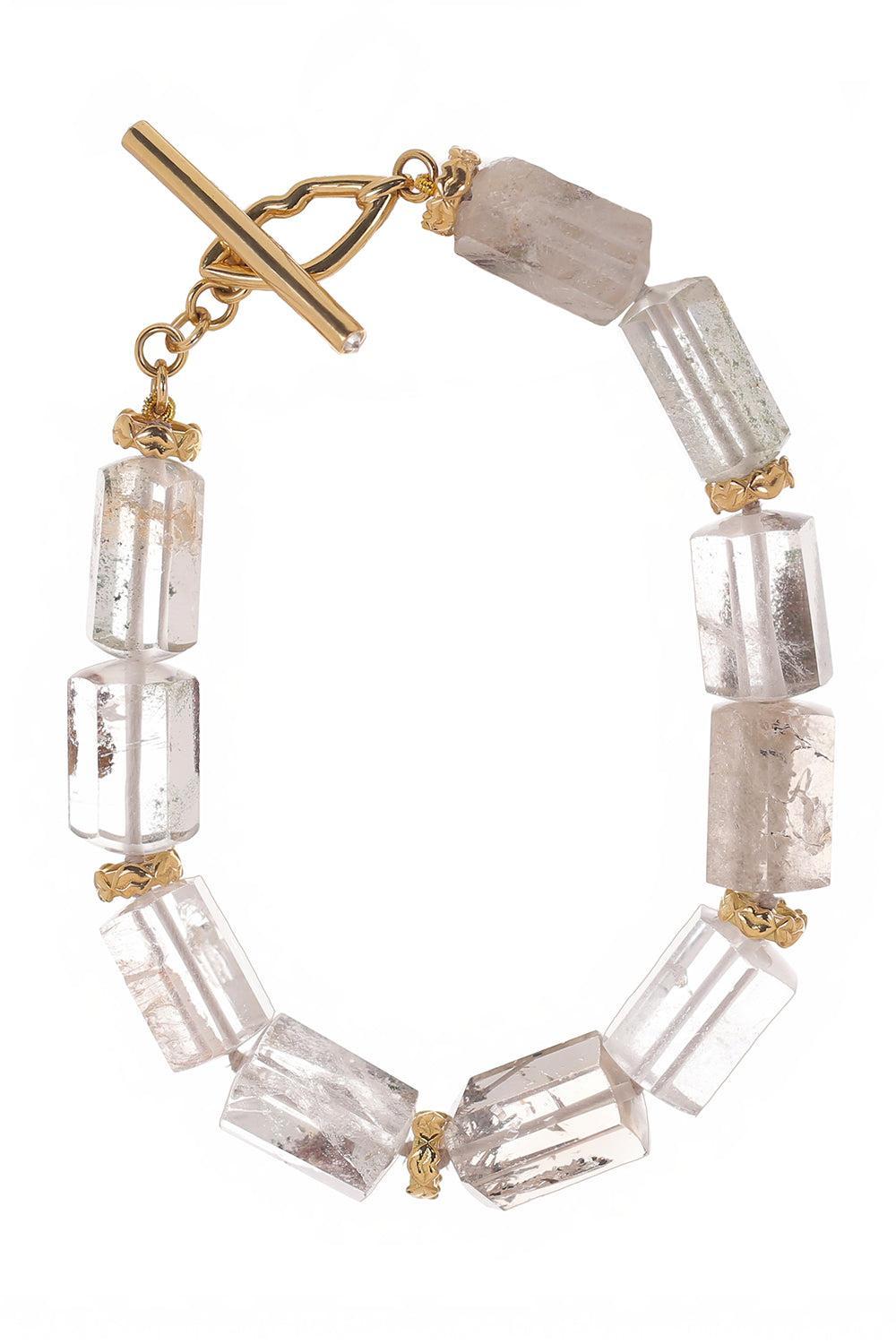 Diamond Quartz Garden Lip Bracelet-YELLOW GOLD-8.5-JEWELRYFINE JEWELBRACELET O-EDINA KISS