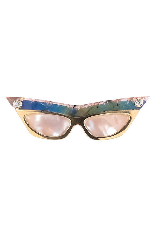 Diamond Pearl Sunglasses Pendant-YELLOW GOLD-JEWELRYFINE JEWELPENDANT-EDINA KISS