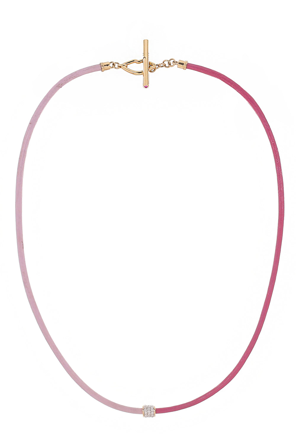 Pink Leather Cord Necklace