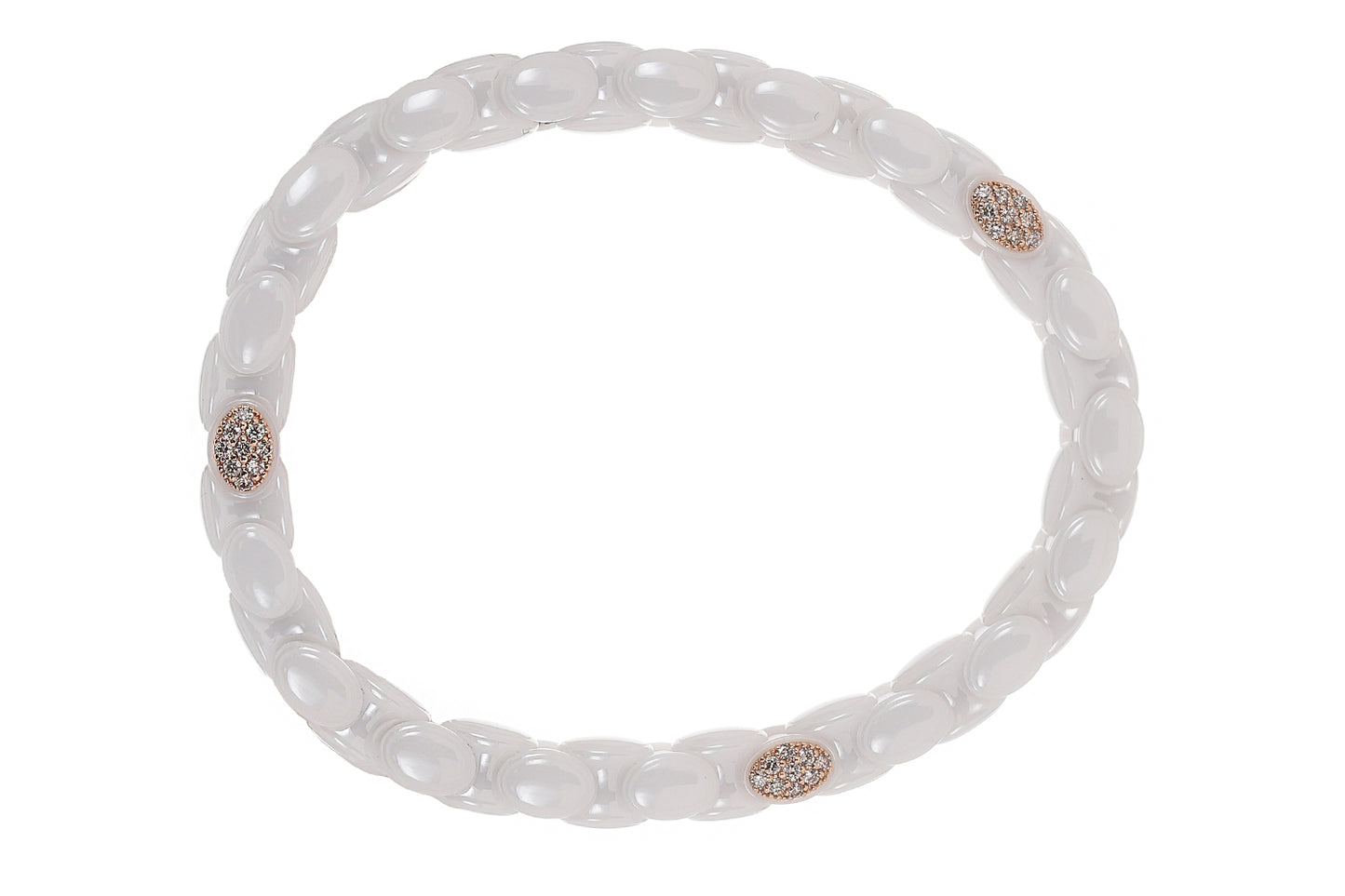Three Diamond White Anaconda Bracelet