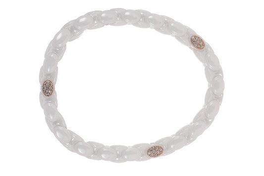 Three Diamond White Anaconda Bracelet