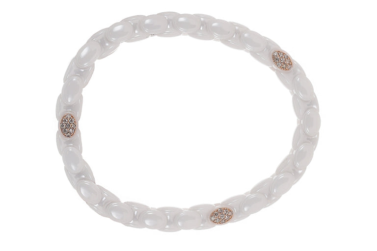 Three Diamond White Anaconda Bracelet