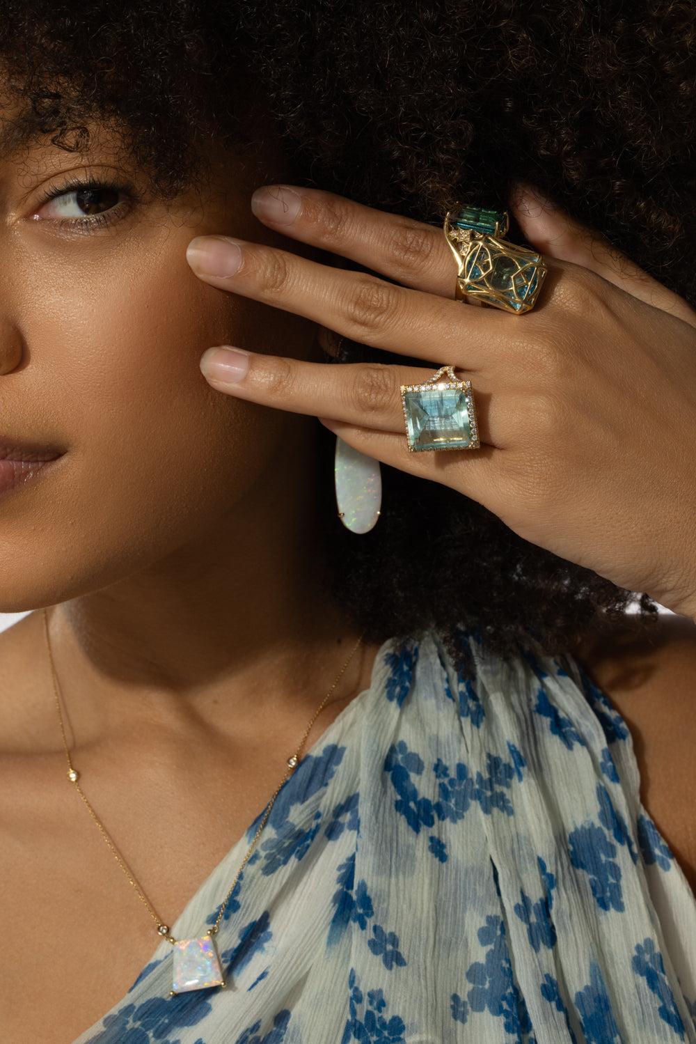 Caged Blue Topaz Ring-YELLOW GOLD-5.5-JEWELRYFINE JEWELRING-LISA NIK