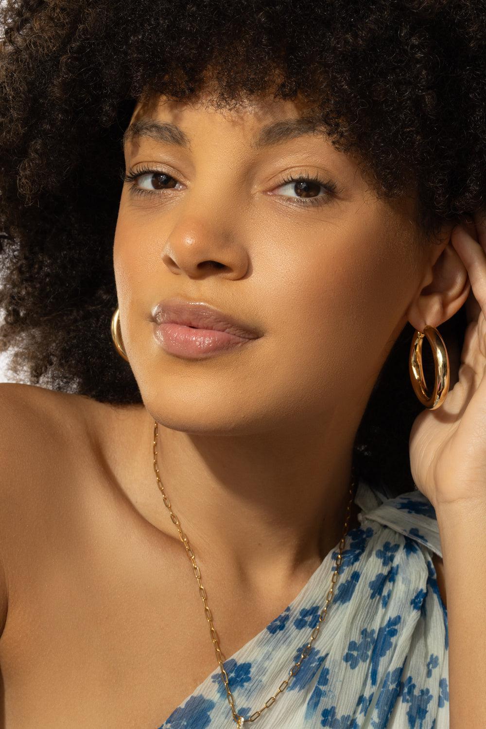 Round Hoop Earrings-YELLOW GOLD-JEWELRYFINE JEWELEARRING-LISA NIK