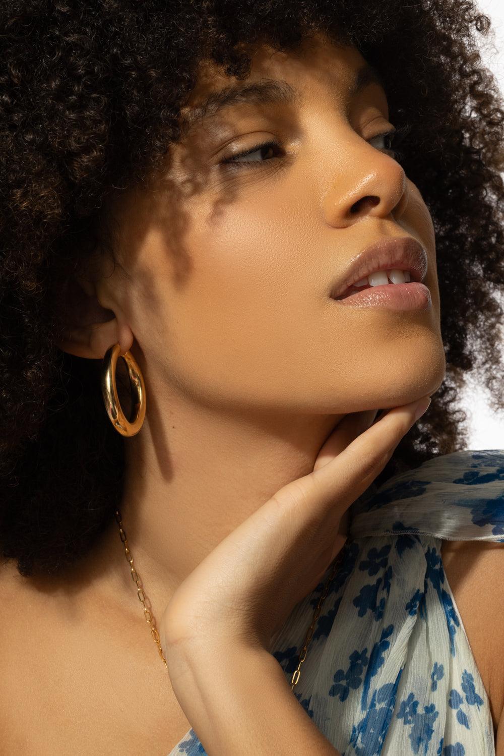 Round Hoop Earrings-YELLOW GOLD-JEWELRYFINE JEWELEARRING-LISA NIK