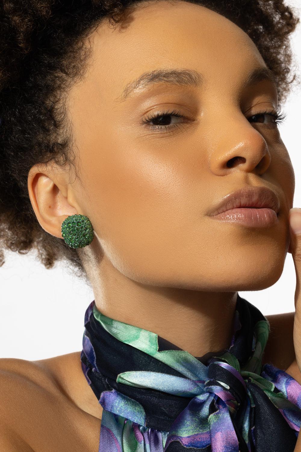 Green Titanium Tsavorite Earrings-TITANIUM-JEWELRYFINE JEWELEARRING-SABOO FINE JEWELS