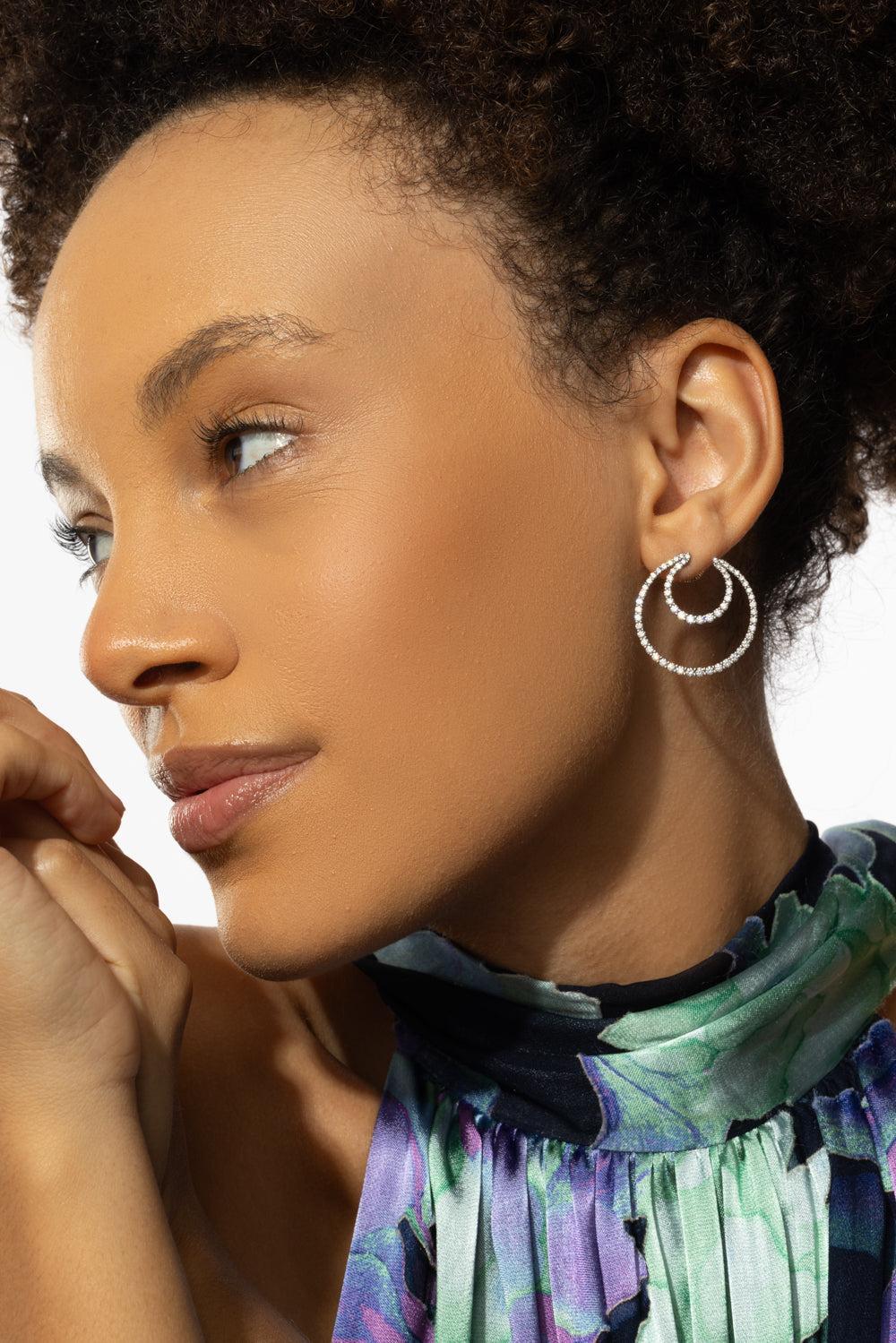 White Diamond Titanium Earrings-TITANIUM-JEWELRYFINE JEWELEARRING-SABOO FINE JEWELS