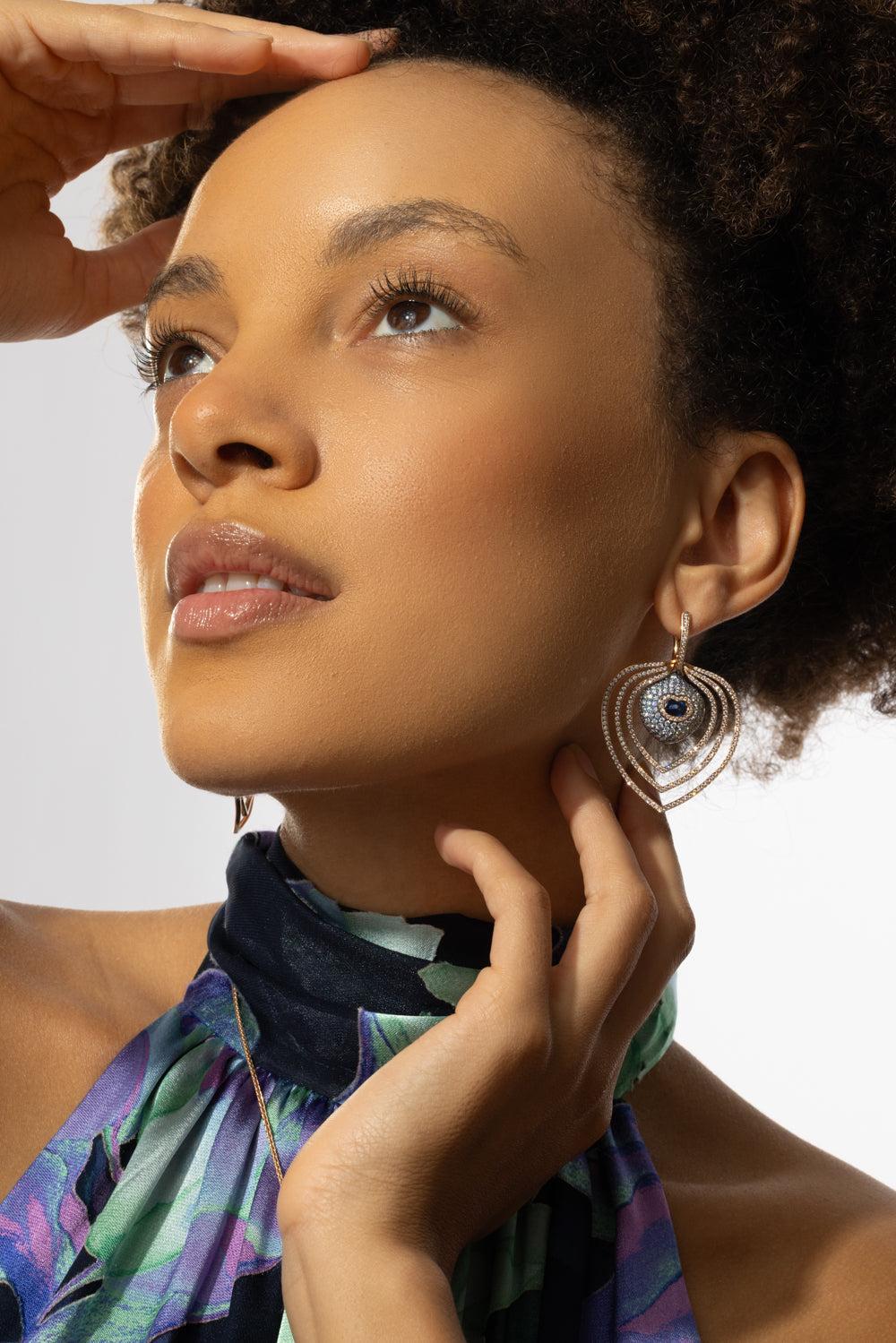 Sapphire Titanium Earrings-TITANIUM-JEWELRYFINE JEWELEARRING-SABOO FINE JEWELS