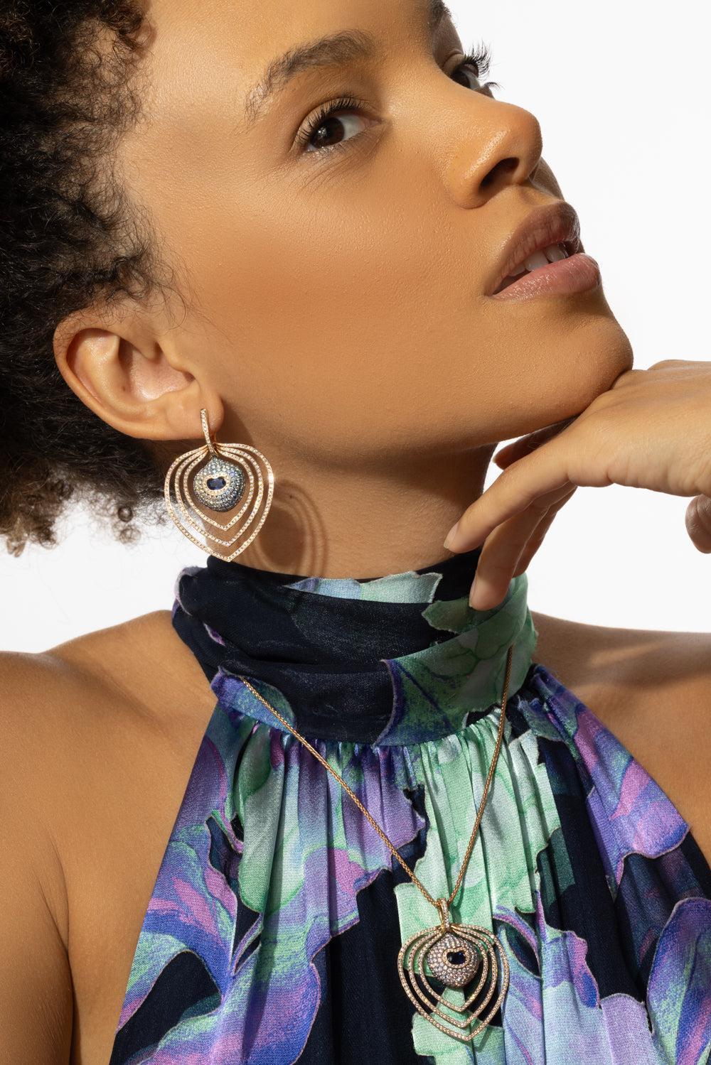 Sapphire Titanium Earrings-TITANIUM-JEWELRYFINE JEWELEARRING-SABOO FINE JEWELS