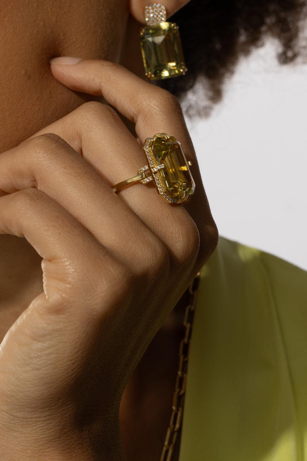 Lemon Quartz Gossip Ring-YELLOW GOLD-7-JEWELRYFINE JEWELRING-GOSHWARA