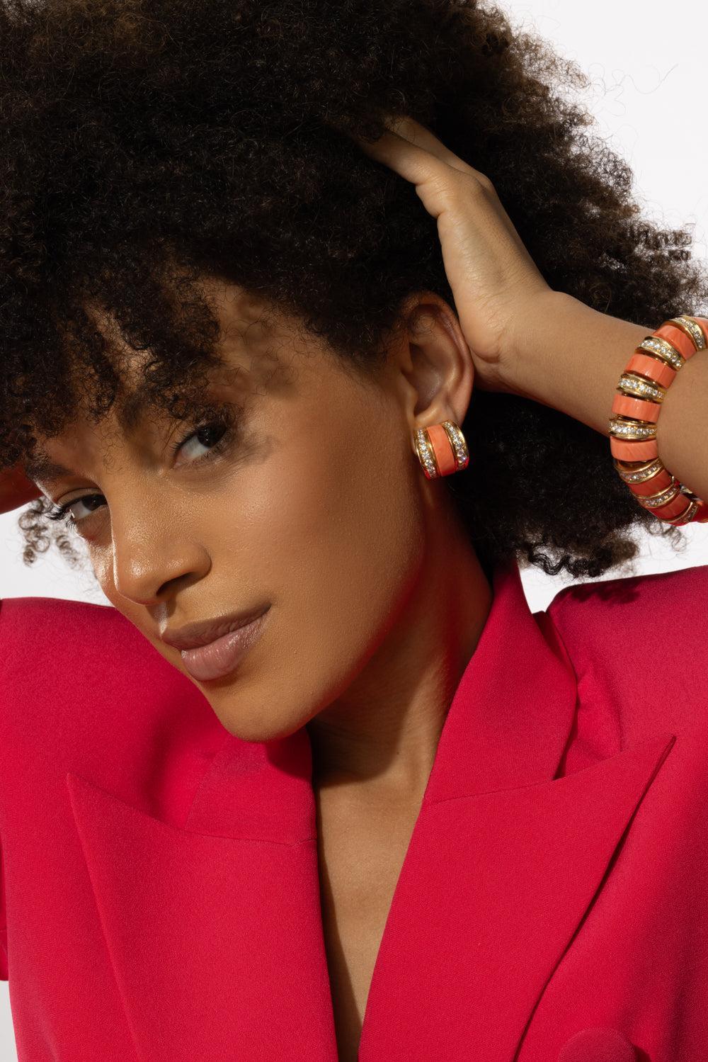 Diamond Coralia Earrings-YELLOW GOLD-JEWELRYFINE JEWELEARRING-ALETTO BROTHERS