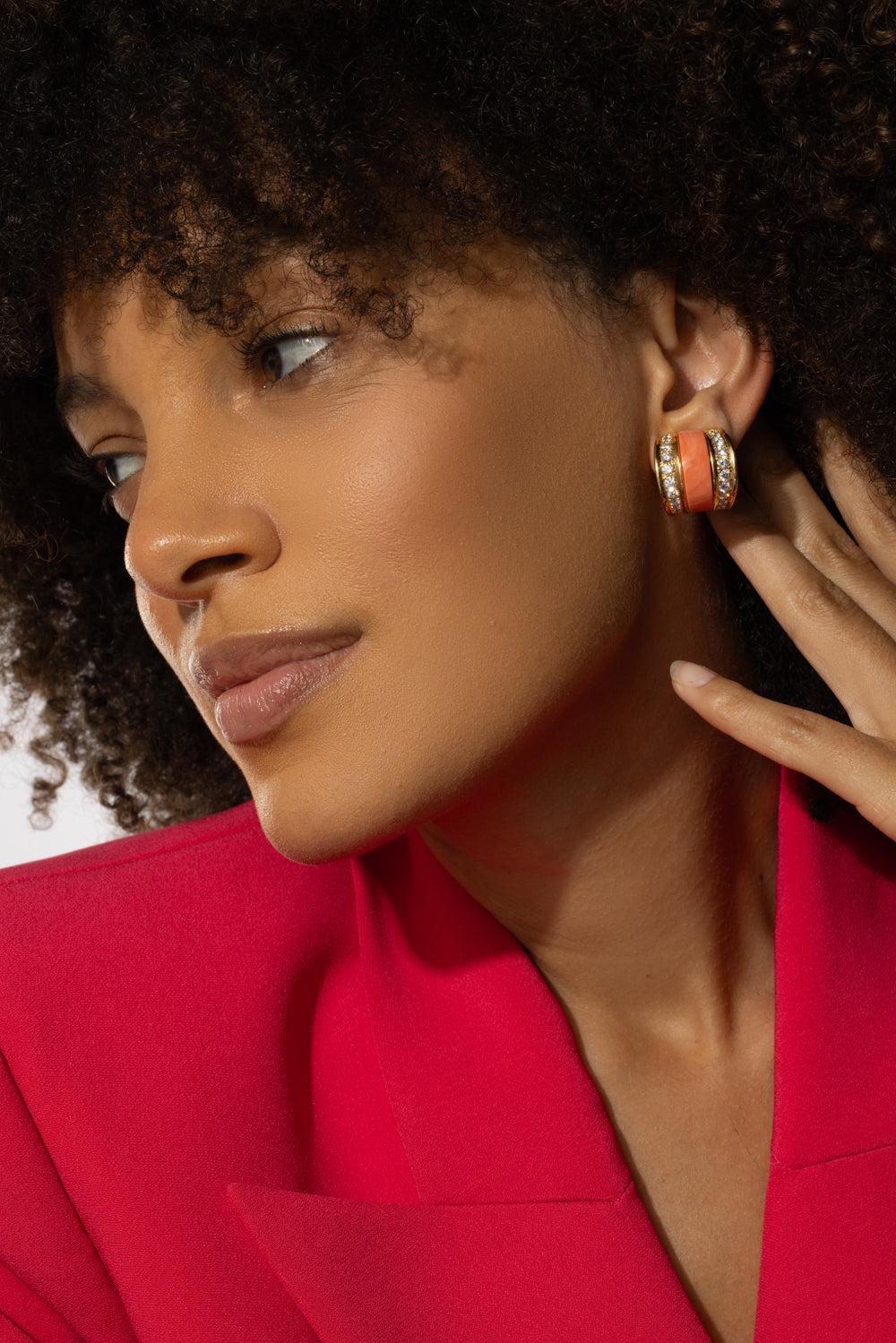 Diamond Coralia Earrings-YELLOW GOLD-JEWELRYFINE JEWELEARRING-ALETTO BROTHERS