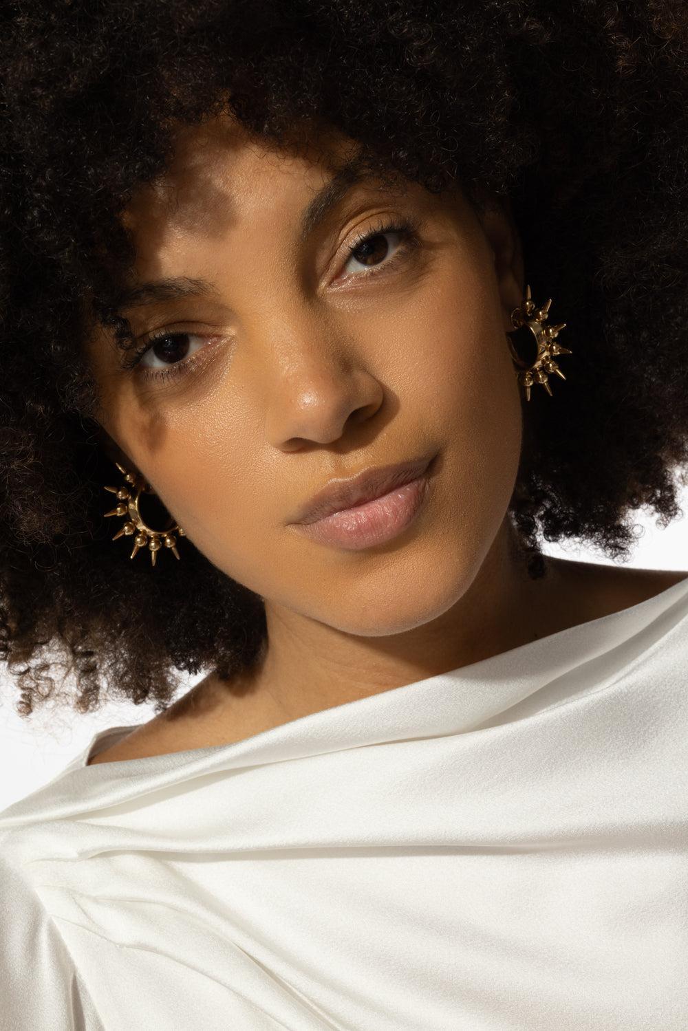 Spiked Muse Earrings-YELLOW GOLD-JEWELRYFINE JEWELEARRING-ALETTO BROTHERS